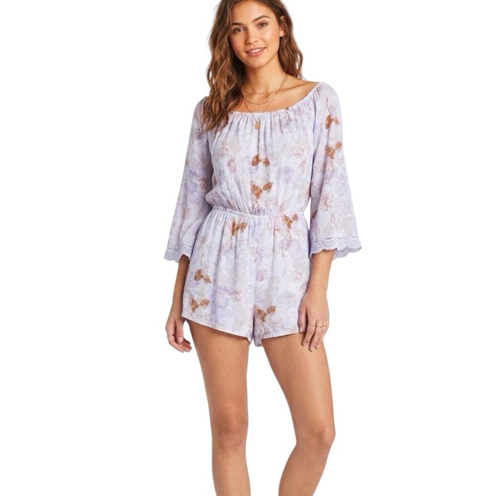 Mossimo Supply Sz Medium Off The Shoulder Romper Shorts Cottagecore Fairycore